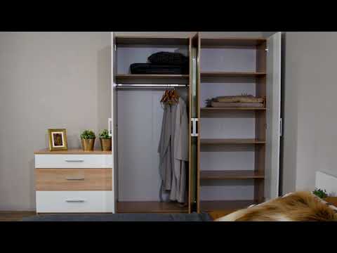 Шкаф 3-х дверный Алена с зеркалом Венге/Дуб молочный