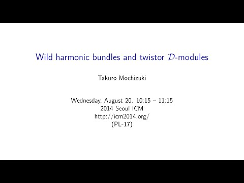 ICM2014 VideoSeries PL17: Takuro Mochizuki on Aug20Wed