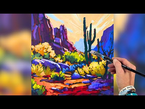 Acrylic Painting Desert Sunset | Step-by-Step LIVE Paint-Along