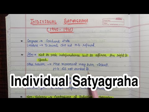 Individual Satyagraha (1940) || Handwritten Notes|| National Movement|| Modern India|| An Aspirant !