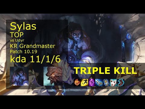 Sylas vs Udyr Top - KR Grandmaster 11/1/6 Patch 10.19 Gameplay // [롤] 사일러스 vs 우디르 탑