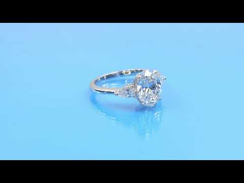 Oval pear trinity ring Lab-Grown diamond 2.56 (ctw) in 14k gold 1006 0017