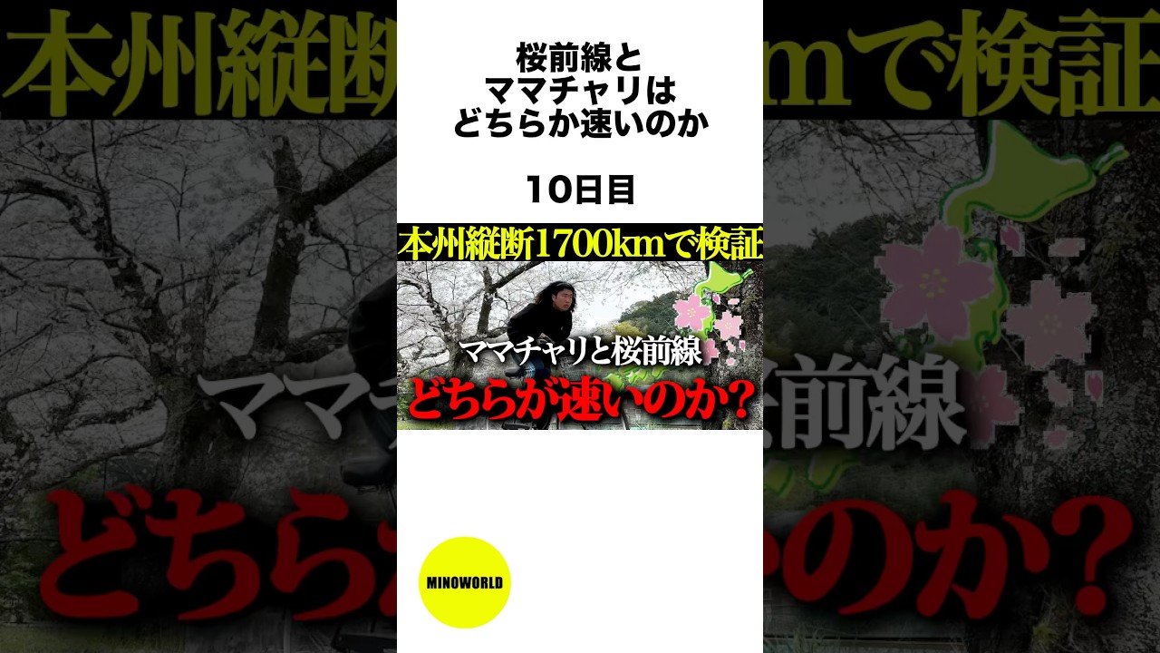 【10日目】桜前線とママチャリ、トントン説【本州縦断】【検証】 #shorts #雑学 #旅行