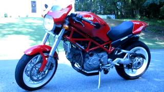 2005 Ducati Monster S2R 800 with Carbon Arrow Exhaust in Red with White Wheels