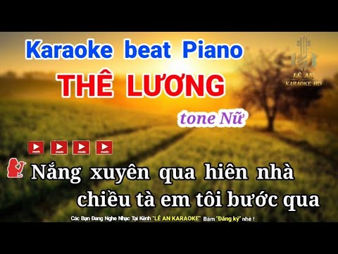 karaoke Thê Lương tone Nữ || beat Piano _ Phúc Chinh