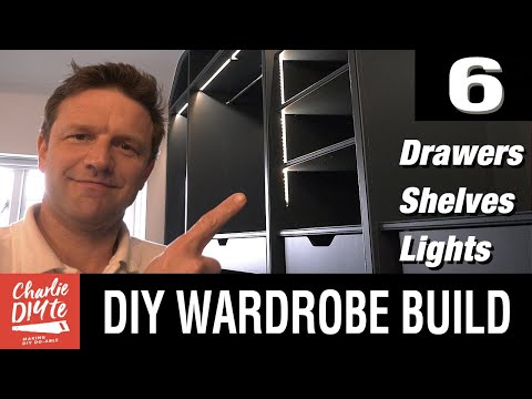 DIY Fitted Wardrobe Build - DRAWERS, SHELVES, RAILS & LIGHTING -Video #6