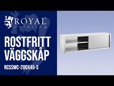 video - Rostfritt väggskåp - 200 x 45 cm - Royal Catering - 30 kg