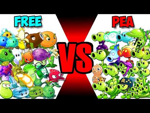 All Pea Plants VS Free Plants - Who Will Win? - Pvz 2 Team Plant vs Team Plant