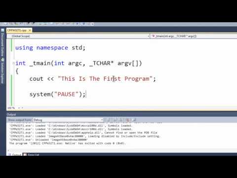 C++ Win32 Console Tutorial 1 - Download and First Program (Hello World) - VC++ 2010