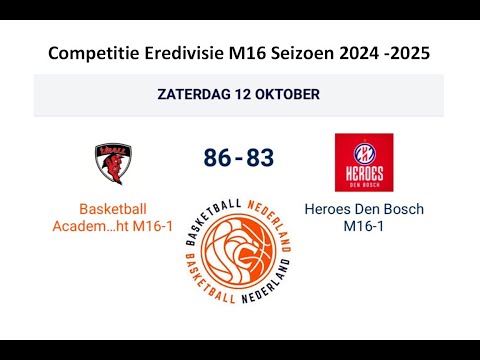 Basketball Academy Utrecht U16-1 vs. Heroes Den Bosch U16-1