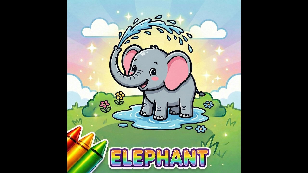 Cute Elephant Coloring Page 🐘 | Dab and Colour for Kids