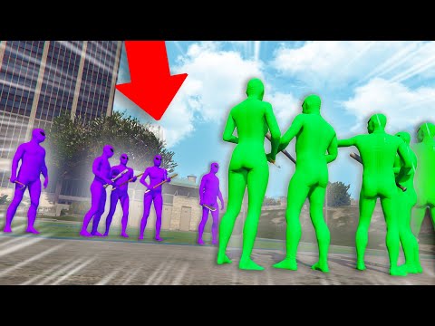 THE GREEN & PURPLE ALIEN GANGS FIGHT AT THE PARK! | GTA 5 THUG LIFE #336