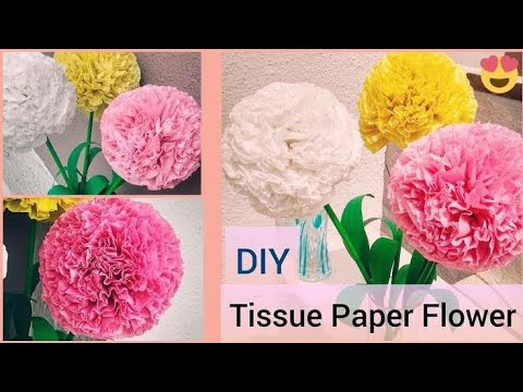 How To Make Round Tissue Paper Flower ||Diy paper craft