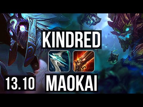 KINDRED vs MAOKAI (JNG) | 15/3/10, 600+ games, Godlike | KR Master | 13.10