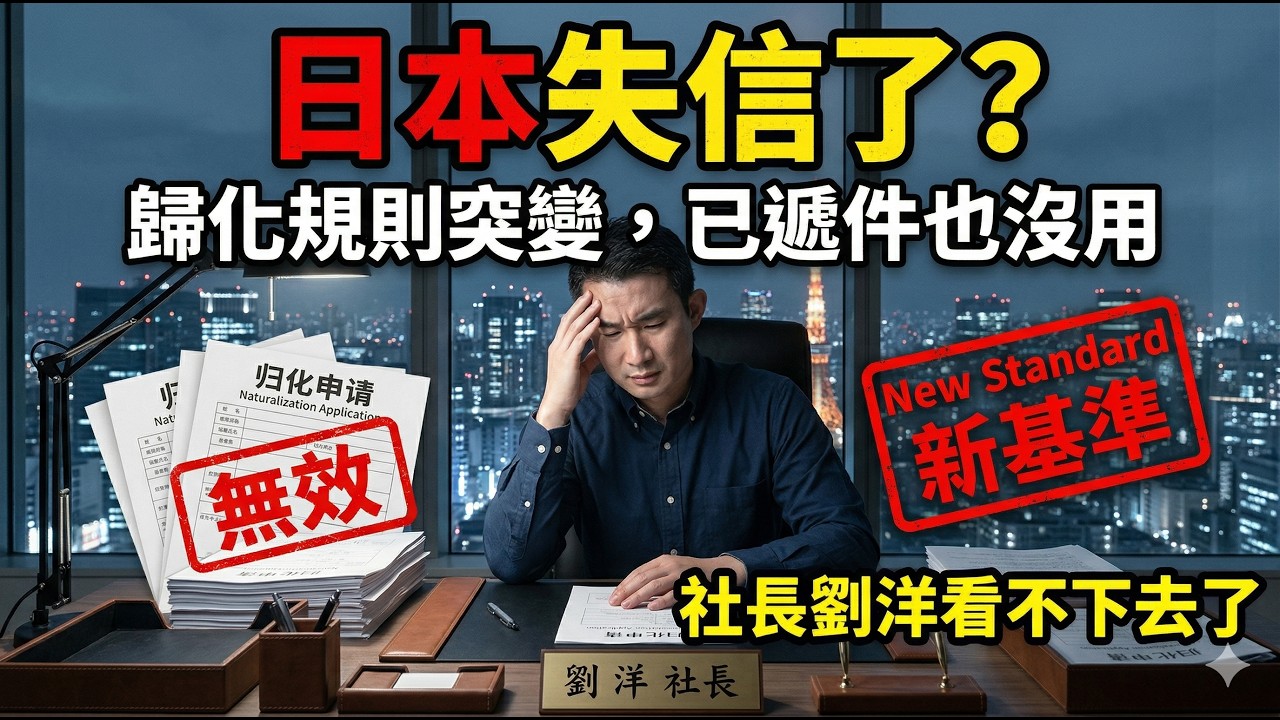 日本突然變卦了？歸化5年變10年，我必須說句公道話｜社長劉洋