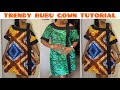 How To Make A Simple Bubu Gown With Asymmetrical Neckline And Cold Shoulder Design Bubu Gown Style