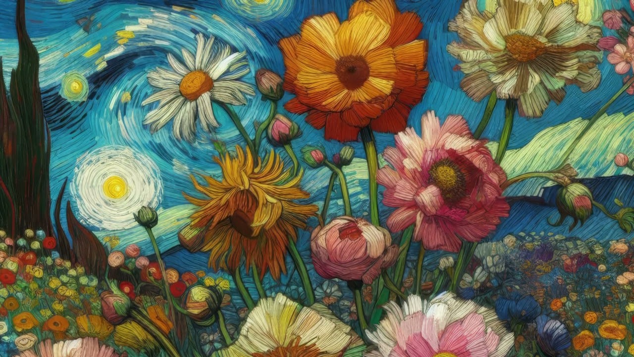 10 Hours of Van Gogh's Blooms Florals Art. TV Art Paintings Slideshow Spring Summer Art Gallery 4K