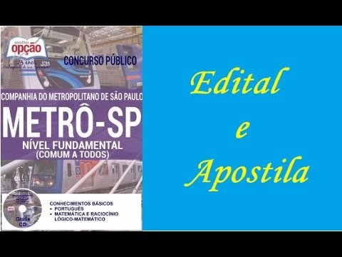 Apostila do Concurso Público do Metrô de SP para Nível Fundamental