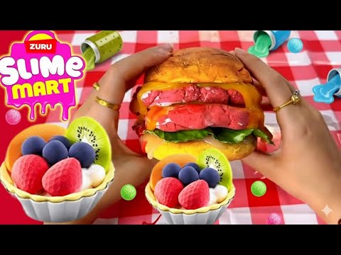 The Slime Burger Looks REAL! 🤯 ZURU Slime Mart Unboxing (Must-See Food Slime!)ASMR