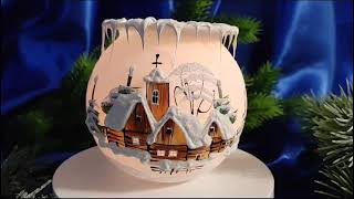 Vánoční skleněný svícen KALICH ČIRÁ HŮRKA 10 cm, 1 ks