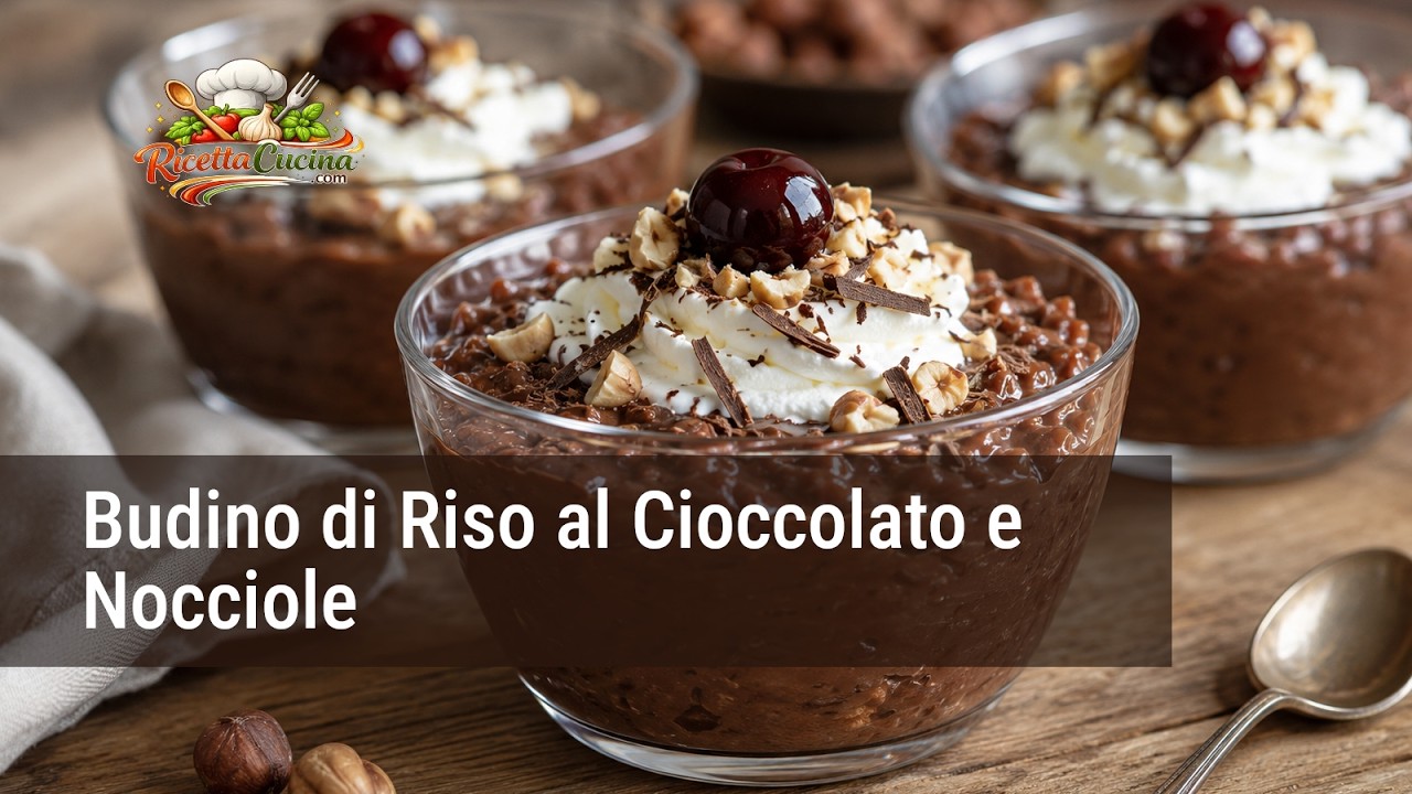 Anteprima video di Video Ricetta Budino di Riso al Cioccolato e Nocciole