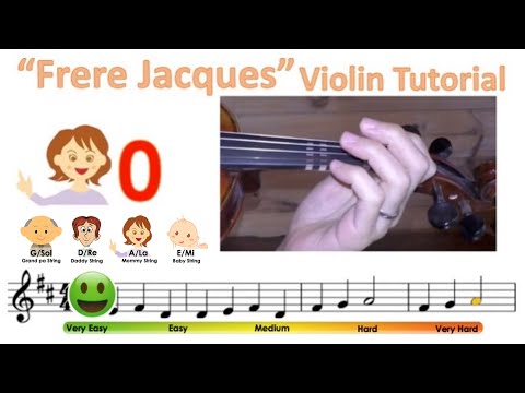 Frere Jacques/are you sleeping brother John on the violin | Notes & finger pattern tutorial | HTP TV
