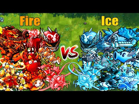 PVZ 1 Fusion 3.3 Challenge!! Team Fire VS Team Ice VS 300 Zombie Random - Who Will Win?