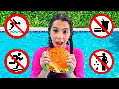SARAH aprende as REGRAS DE CONDUTAS na PISCINA | and Rules of Conduct
