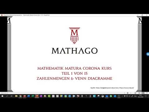 Mathematics Matura Corona Course Part 1 of 15 Number Sets & Venn Diagrams