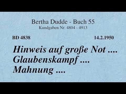 BD 4838 - HINWEIS AUF GROSSE NOT .... GLAUBENSKAMPF .... MAHNUNG ....