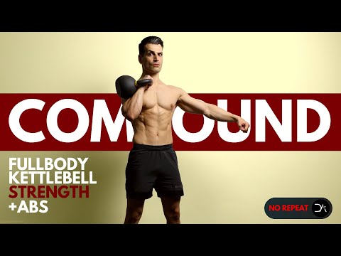35 min FULL BODY Kettlebell STRENGTH + ABS | No Repeat