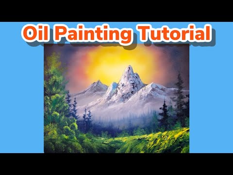 How To Paint A Sunset Mountain Landscape (Full Video) | Oil Painting | Paintings By Justin