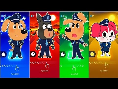 SHERIFF LABRADOR EXE vs DOBIE EXE vs SHERIFF PAPILLON EXE x Coffin Dance | Tiles Hop