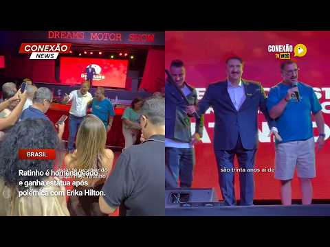 Vídeo: Ratinho é homenageado e ganha estátua após polêmica com Erika Hilton.