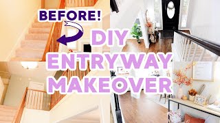 EXTREME DIY ENTRYWAY MAKEOVER ON A BUDGET! ENTRYWAY DECORATING IDEAS 2021! TIMELAPSE TRANSFORMATION!