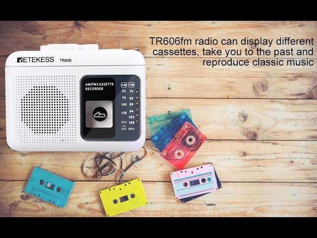 Vídeo relacionado con Retekess TR606 Reproductor de Cassette Portátil,FM Am Radio,Reproductor de Cinta Casetes y Grabadora, Jack de Auriculares de 3,5 mm, Avance y Retroceso Rápido (Blanco)