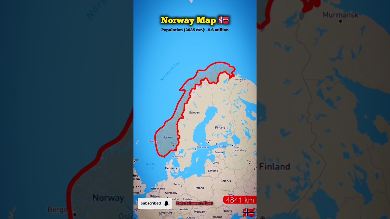 Norway Map 🇸🇯 | Norway country Population 5.6 million (2025) est. / #norway #map #location #history