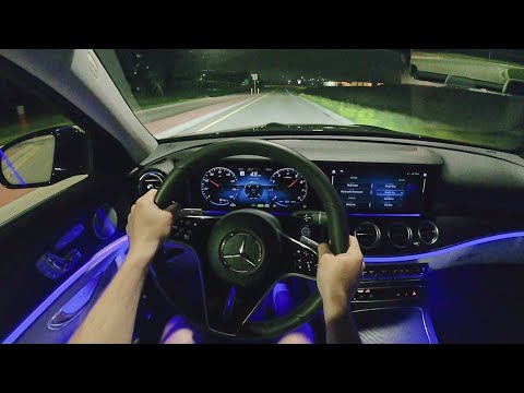 2021 Mercedes-Benz E450 - POV Night Drive (Binaural Audio)