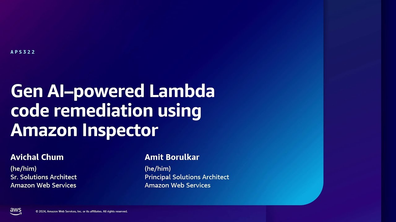 GenAI-Powered Code Remediations -AWS re:Inforce 2024