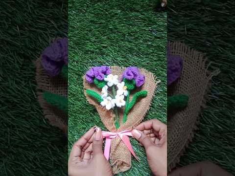 crochet flower bouquet l Dhriti crafts #crochet #crochetbouquet