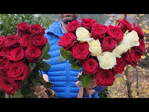 Srdce z růží malé Georgia a Red Naomi - Florea.cz