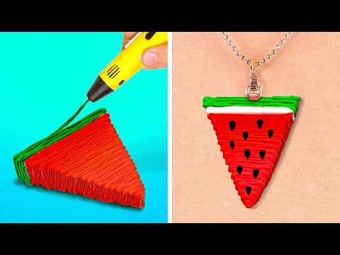 , title : 'COOL 3D PEN AND HOT GLUE CRAFTS || || Homemade Ideas with 3D PEN And Glue Gun by 123 GO! SERIES'