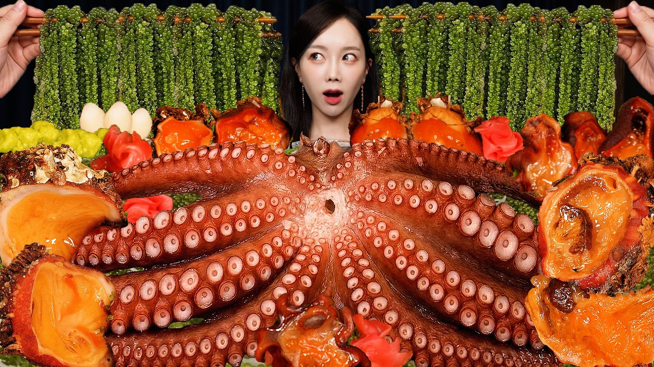 [ASMR] 바다포도 🍇 비단 멍게 리얼 사운드 🎧Sea Grapes & Crimson Sea Squirt Real Eating Sounds! SSOYOUNG