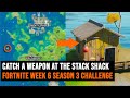Fortnite Stack Shack location - How to catch a weapon  - Week 6 challenge season 3