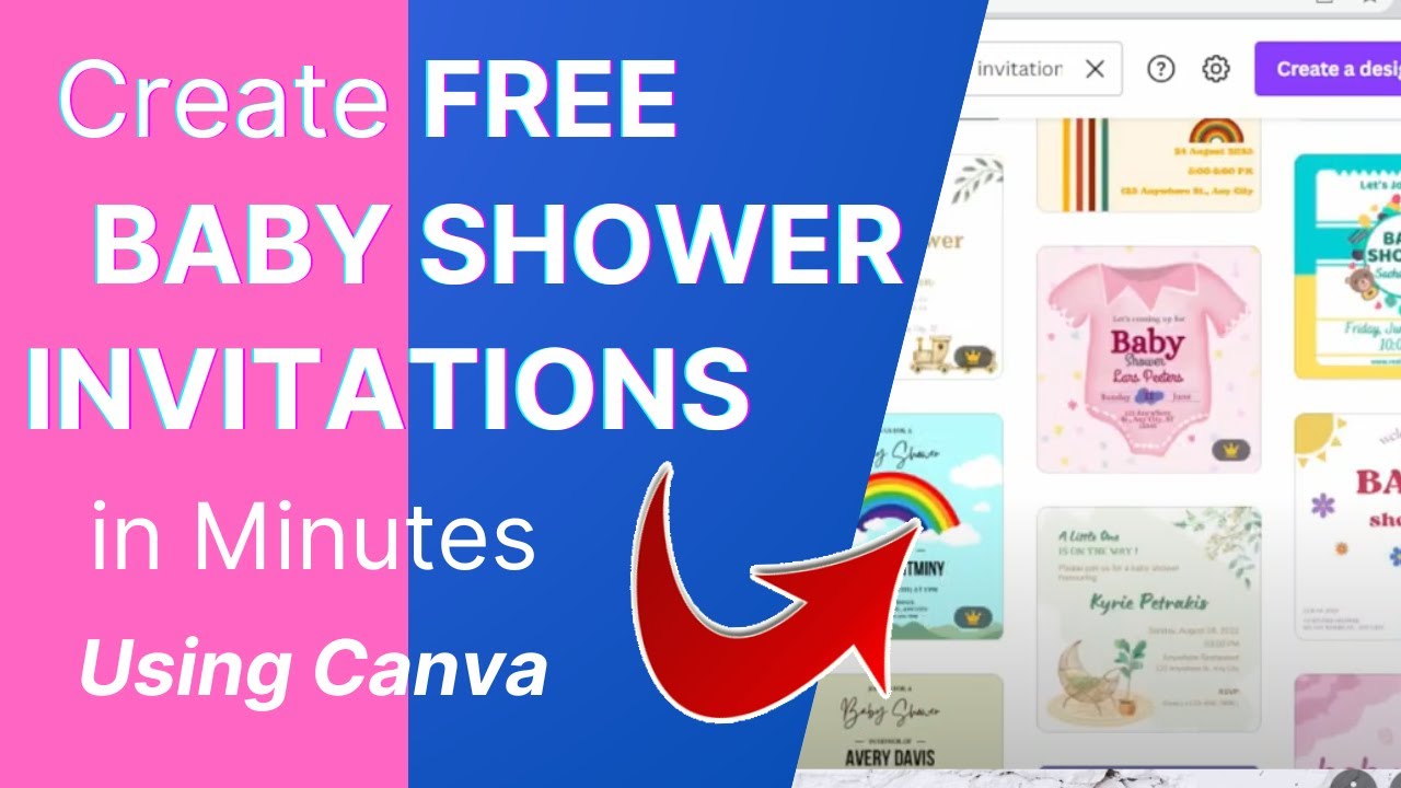 [HOW-TO] Design & Print Free BABY SHOWER Invitations in Canva (400+ Templates)