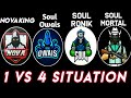 1 Vs 4 Situation Mortal Novaking Owais Ronak Pubgmobile