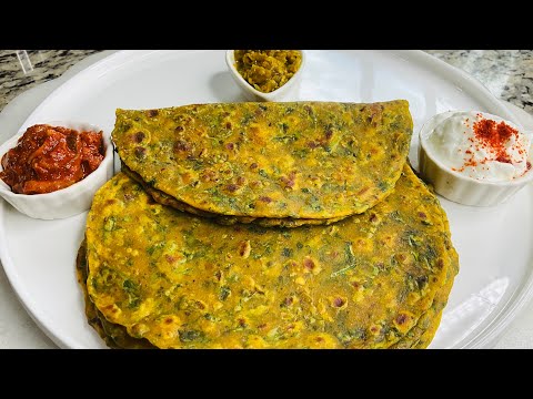 Cilantro Paratha Recipe | Kothimbir Roti | Coriander Paratha | Kothimbir Thepla | कोथिंबीर का थेपला।