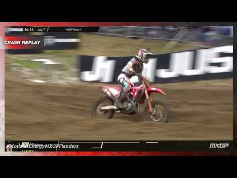 Gajser Crash | MXGP Race 1 | Monster Energy MXGP of Flanders 2023 #MXGP #Motocross