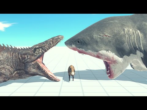 Mosasaurus And Mutant Megalodon Vs Every Unit ARBS | Animal Revolt Battle Simulator