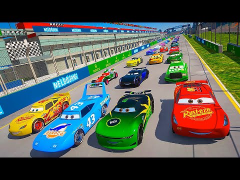 Race Disney Cars 3  - Albert Park Circuit Cruz Ramirez Skin McQueen The King Conrad Camber & Friends